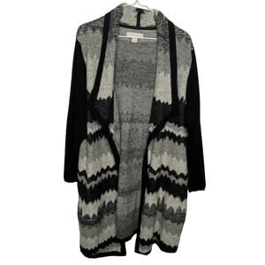 Laura Ashley Wool Blend Zig Zag Stripe Duster - Women's Size 2X